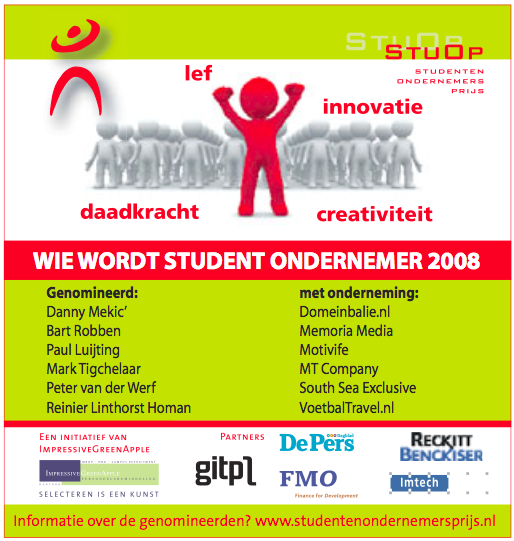 Danny Mekic' genomineerd Student Ondernemer 2008 Danny Mekic' genomineerd Student Ondernemer 2008