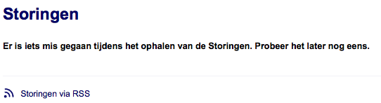 NS Storing aan Storingen-pagina